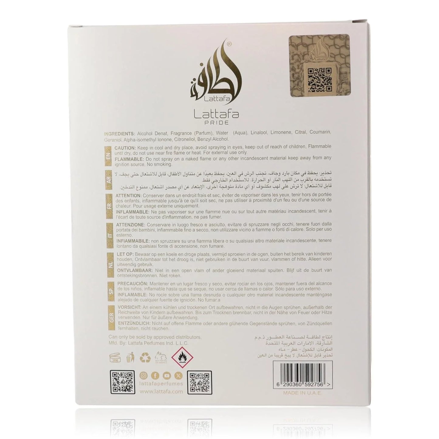 Lattafa Pride Kashan for Unisex Eau de Parfum Spray, 3.4 Ounce / 100 Ml