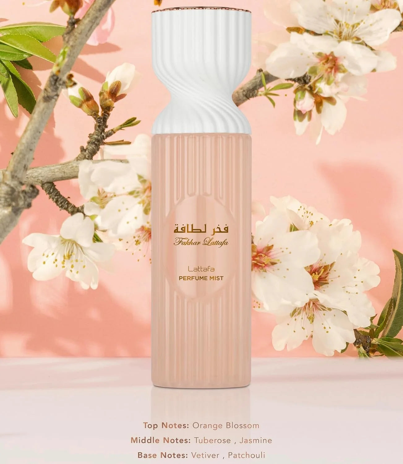 Lattafa Fakhar Perfume Mist 250ml – Elegant Body Spray with Orange Blossom, Tuberose, Jasmine, Vetiver & Patchouli for a Fresh, Floral & Woody Scent