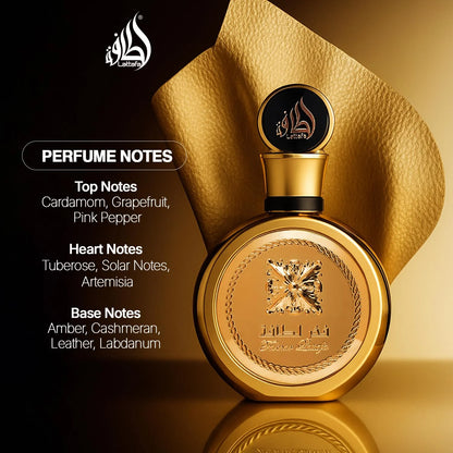 Lattafa Fakhar Gold Extrait - Floral, Amber, Woody - Eau de Parfum Long-Lasting Fragrance for Unisex, 3.40 Ounce / 100 ml