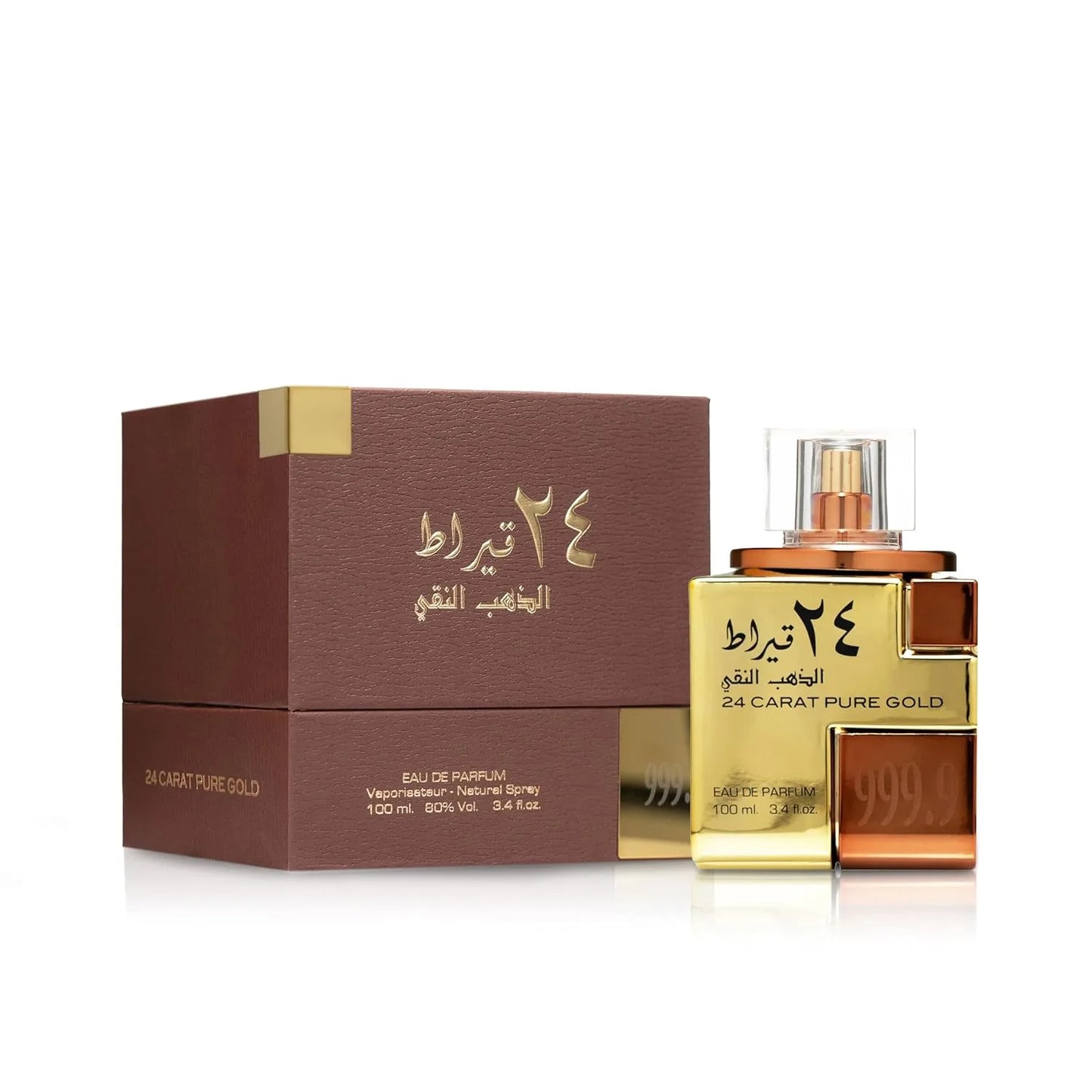 Lattafa 24 Carat Pure Gold Eau De Parfum Spray for Unisex 3.4 Ounce