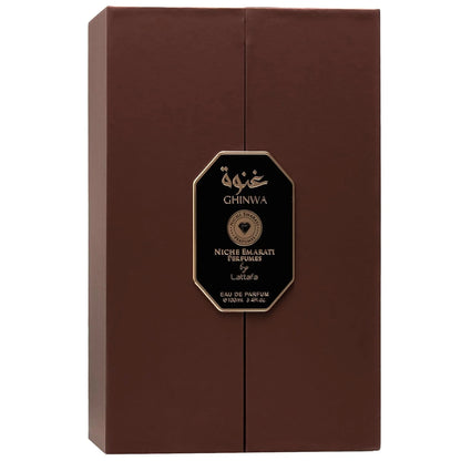 Lattafa Niche Emarati Ghinwa – Fruity, Floral, Woody, Mossy – Eau de Parfum Long-Lasting Fragrance for Everyone, 3.4 Ounce / 100 ml