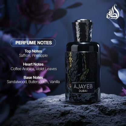 Lattafa Ajayeb Dubai Eau de Parfum Spray for Men, 3.4 Ounce