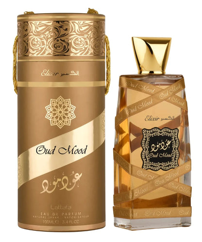 Lattafa Oud Mood Elixir for Unisex Eau de Parfum Spray, 3.4 Ounce / 100 ml