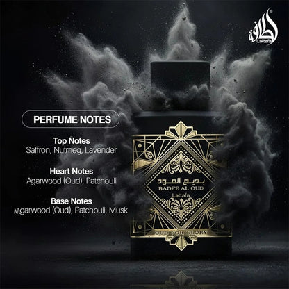 Lattafa Perfumes Bade'e Al Oud, Oud for Glory for Unisex Eau de Parfum Spray, 3.4 Ounce