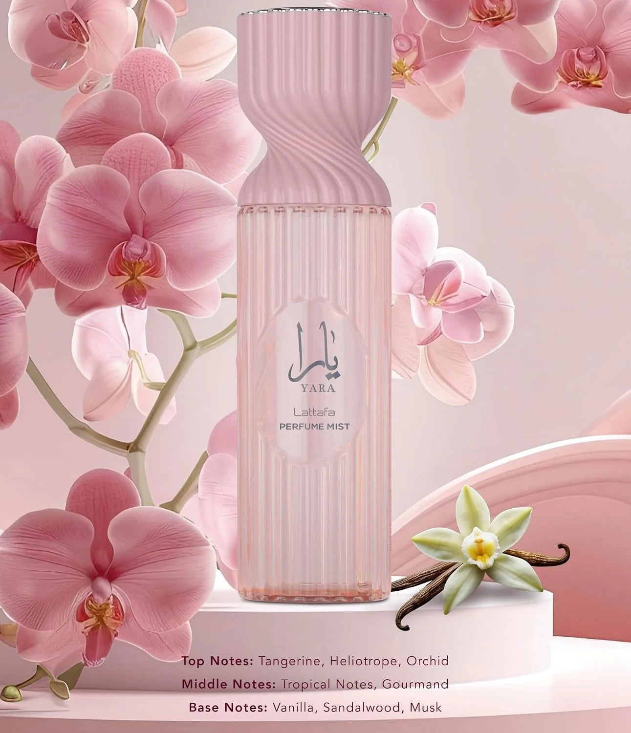 Lattafa Body Mist Yara Eau De Parfum | Tangerine, Heliotrope, Orchid, Vanilla, Sandalwood | Long-Lasting Perfume Fragrance