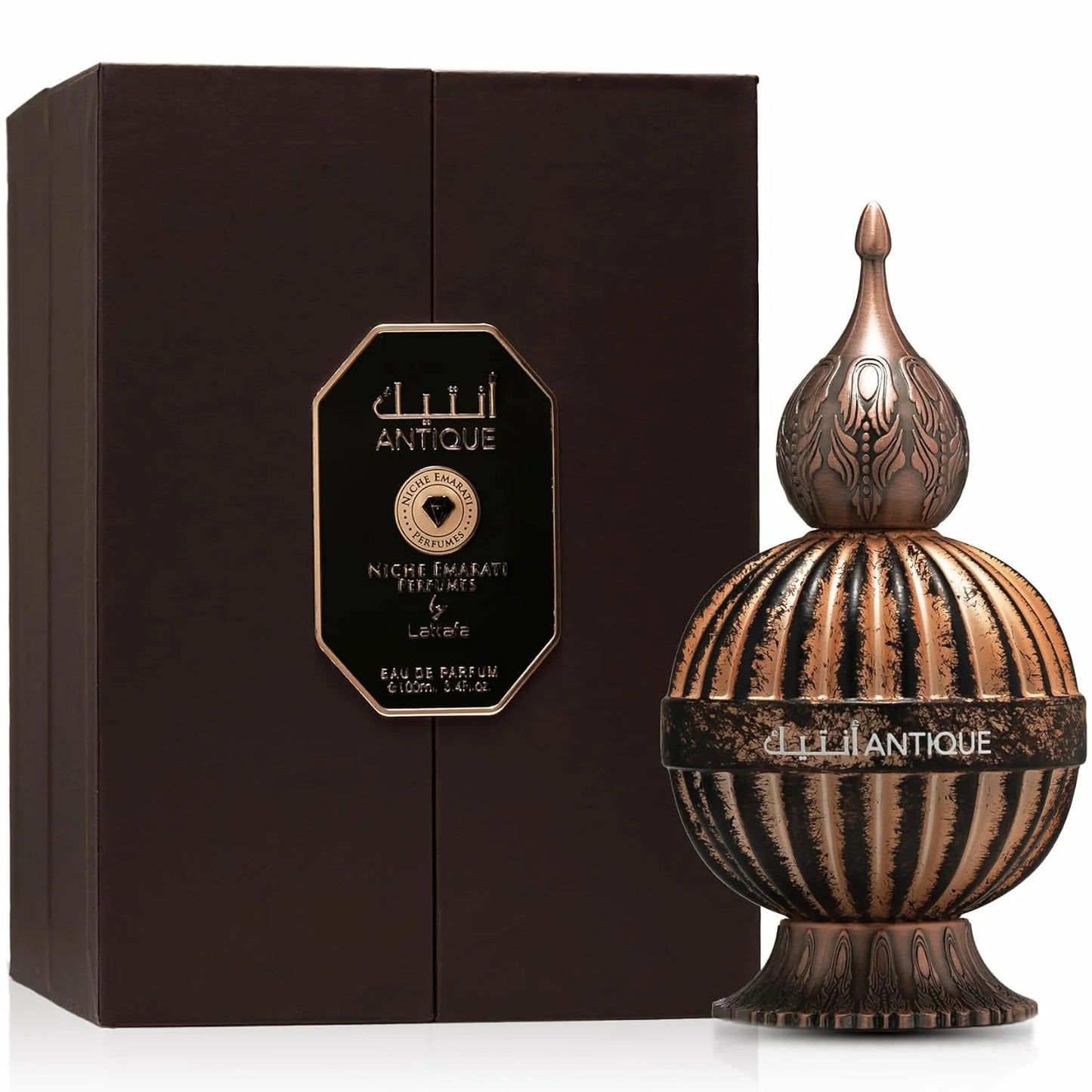 Lattafa Niche Emarati Antique – Gourmand, Woody, Floral, Spicy – Eau de Parfum for Everyone, 3.4 Ounce / 100 ml