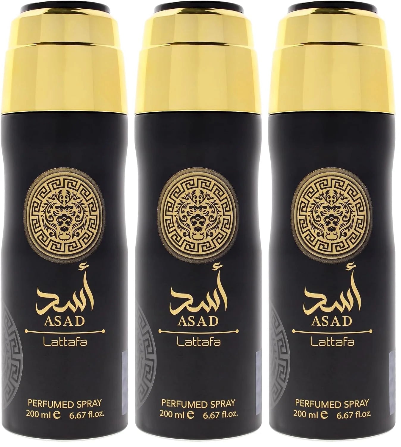 Lattafa Asad for Men - 6.67 oz Body Spray (Pack of 3)
