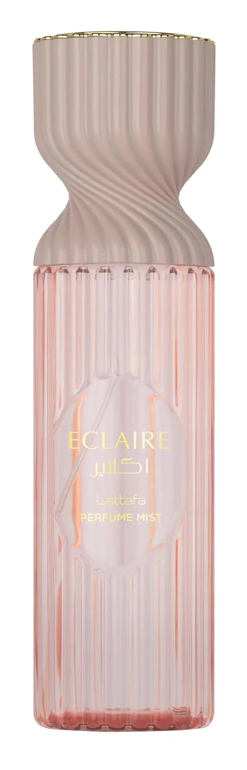 Lattafa Eclaire Perfume Mist 250ml – Body Spray with Caramel, Milk, Sugar, White Flowers, Honey, Vanilla, Praline & Musk for a Cozy, Gourmand Scent