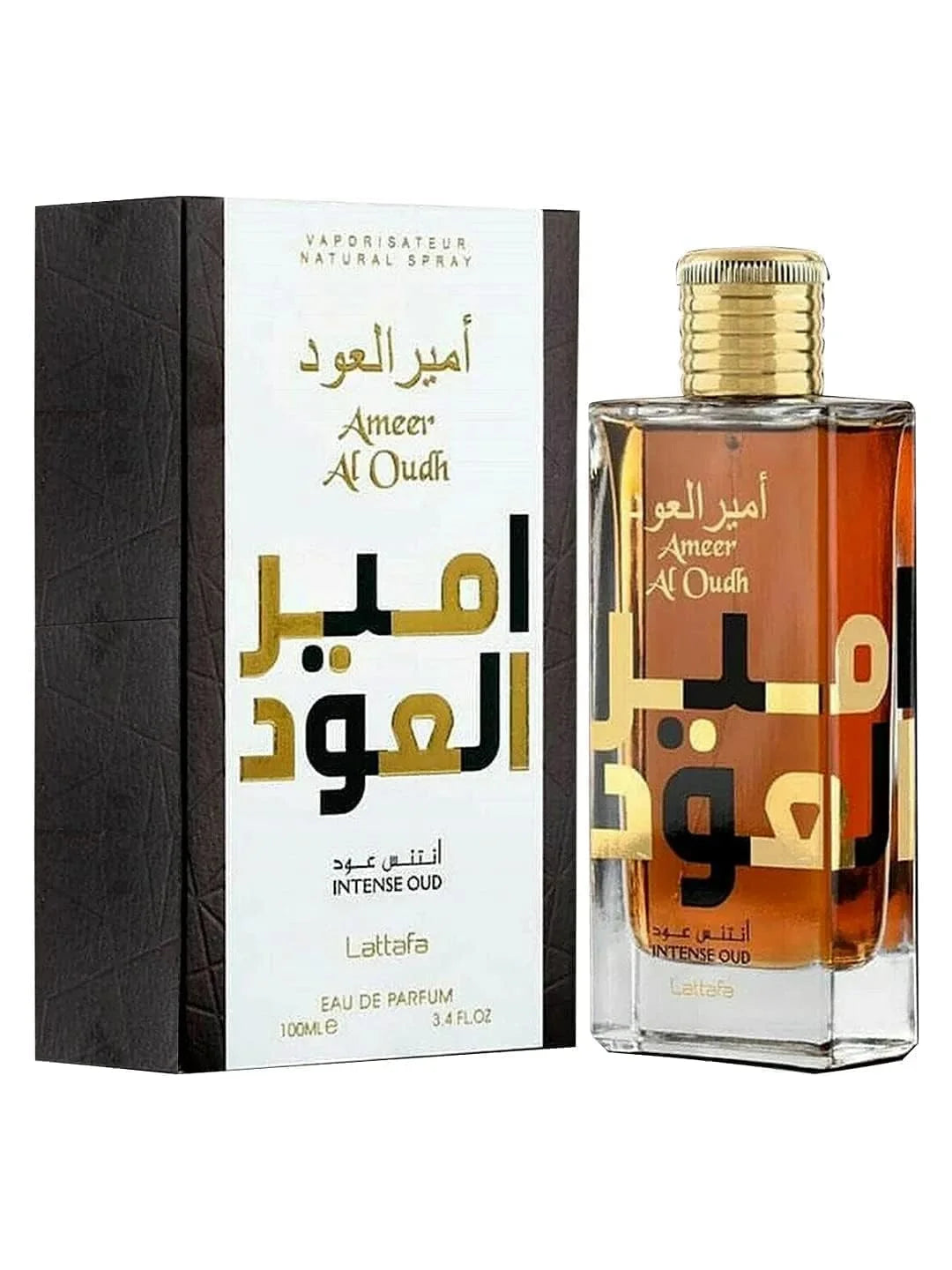 Lattafa Ameer Al Oud Intense Oud for Unisex Eau de Parfum Spray, 3.4 Ounce (Pack of 2)