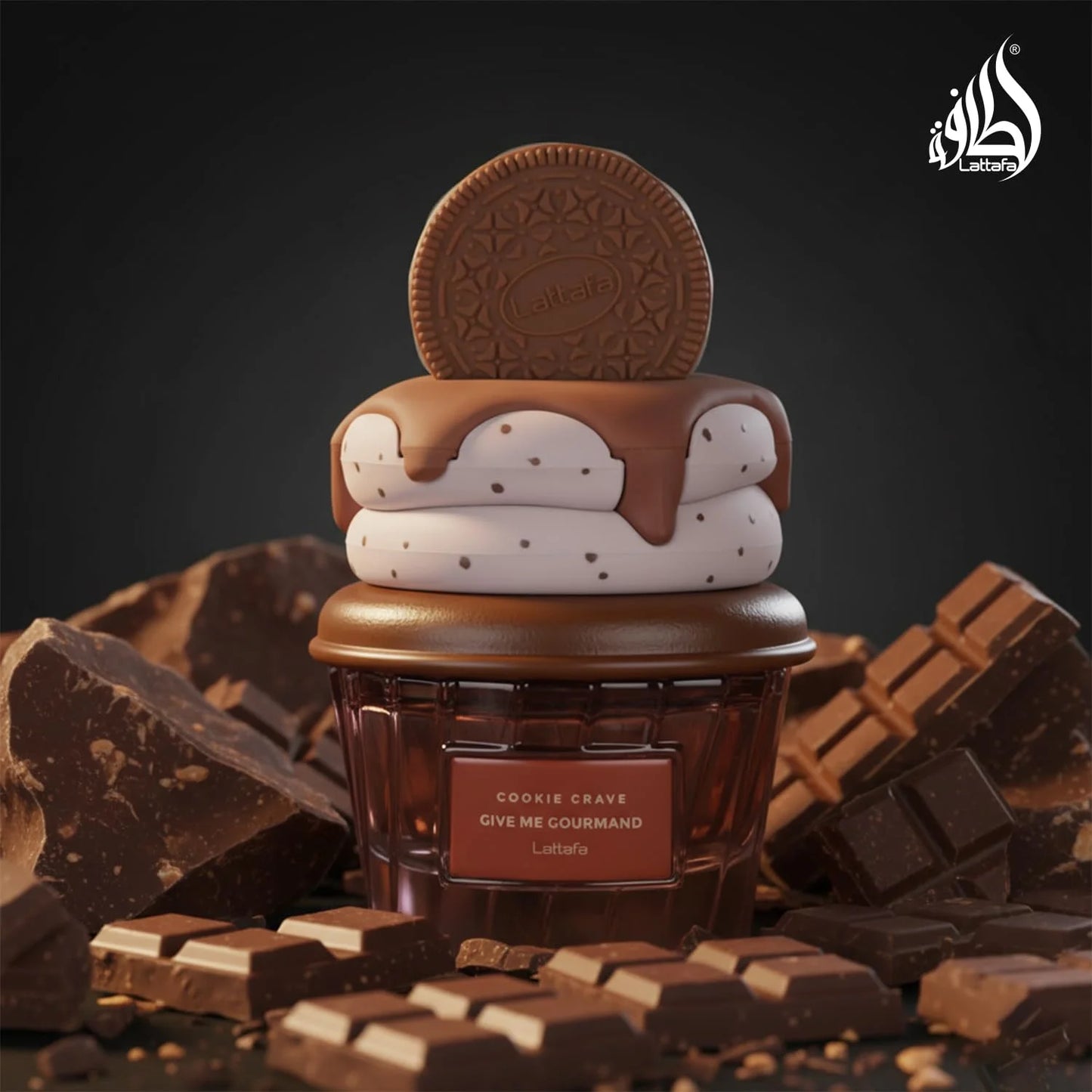 Lattafa Cookie Crave Eau de Parfum, Give me Gourmand Collection, 75ml Spray, Sweet Vanilla Cookie Scent, Cocoa Butter and Sugar Notes