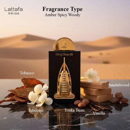 Lattafa Pride Art Of Arabia III Eau de Parfum Spray for Unisex, 3.4 Ounce