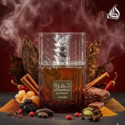 Lattafa Khamrah Dukhan for Unisex Eau de Parfum Spray, 3.4 Ounce / 100 ml