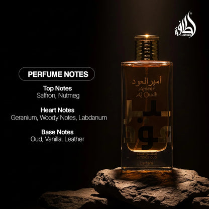 Lattafa Ameer Al Oud Intense Oud for Unisex Eau de Parfum Spray, 3.4 Ounce