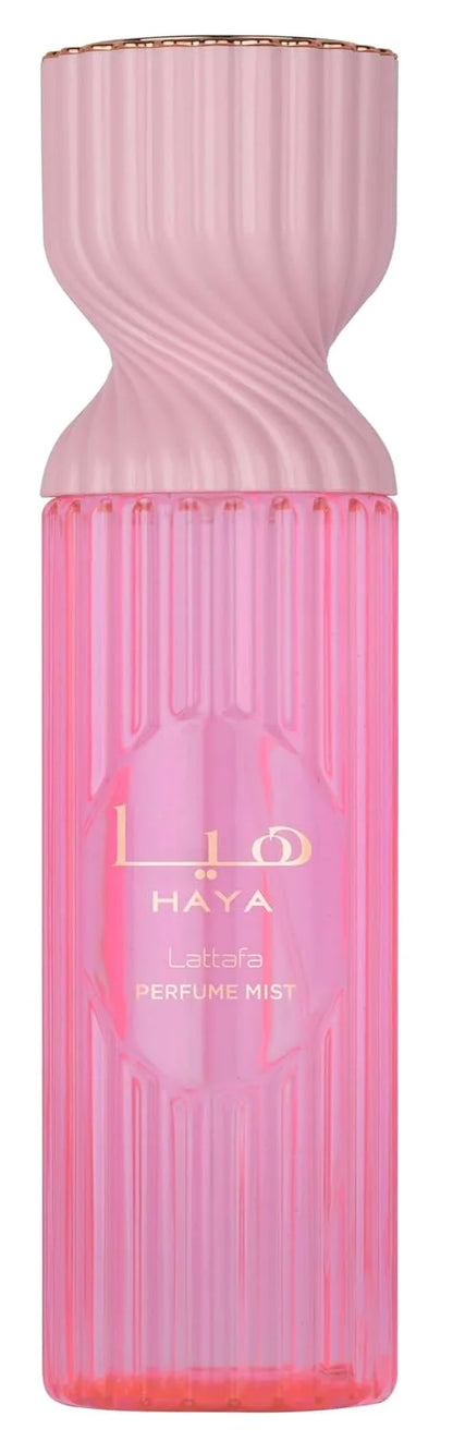 Lattafa Haya Perfume Mist 250ml – Body Spray with Pink Champagne, Pink Berries, Blood Orange, Gardenia, Vanilla Orchid, Praline, Amber & Sandalwood
