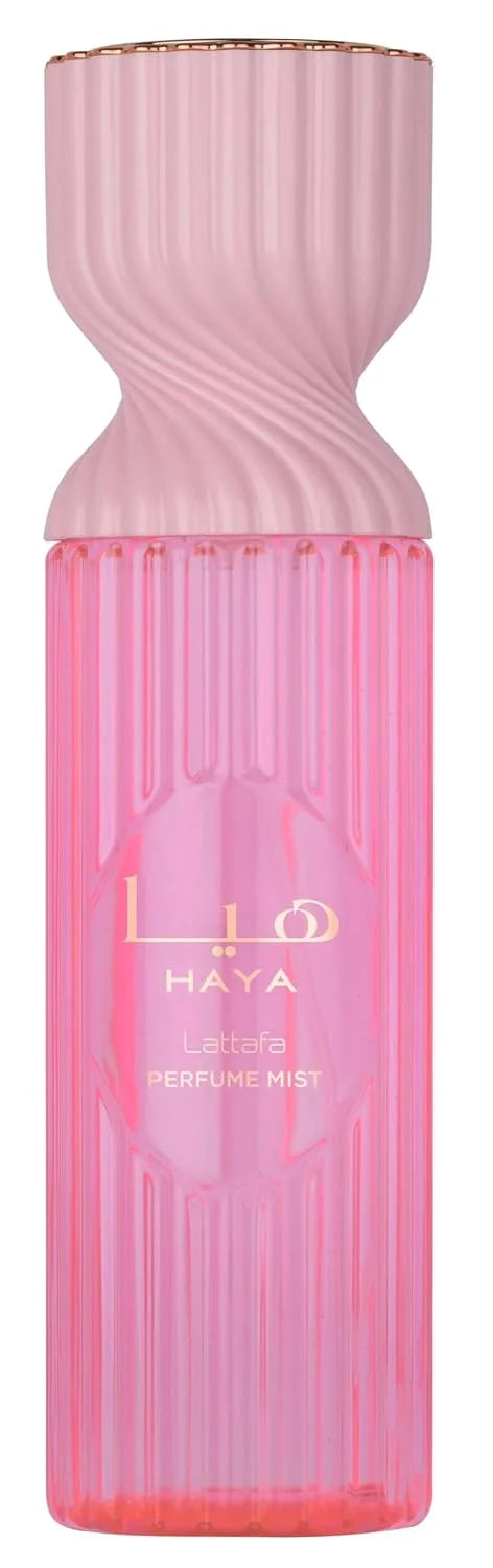 Lattafa Haya Perfume Mist 250ml – Body Spray with Pink Champagne, Pink Berries, Blood Orange, Gardenia, Vanilla Orchid, Praline, Amber & Sandalwood