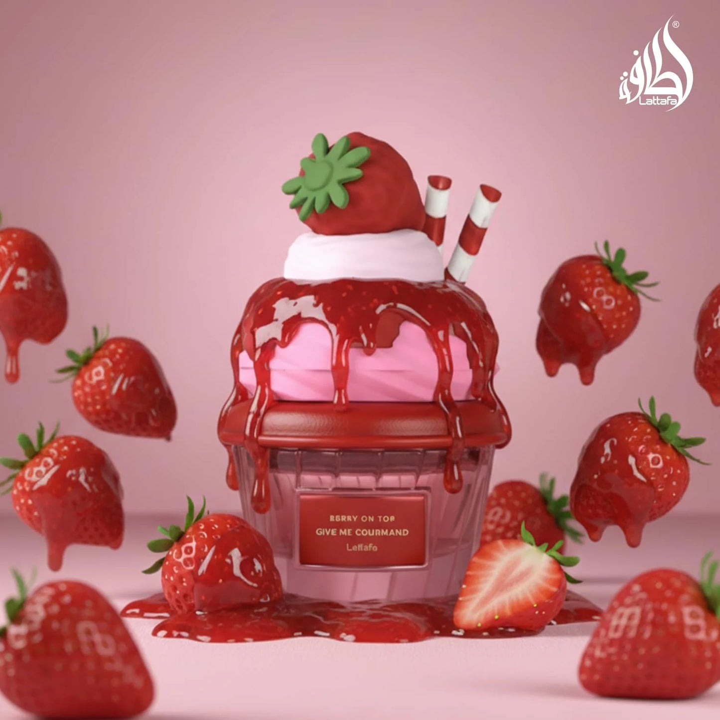 Lattafa Berry On Top Eau de Parfum, Give Me Gourmand Collection, Fruity Berry & Vanilla Cream Scent, Spray Form, 75ml