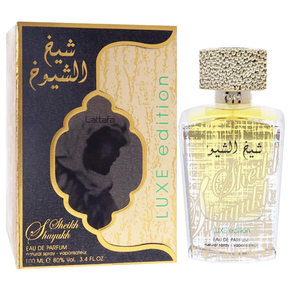 Lattafa Sheikh Al Shuyukh Luxe Edition – Spicy, Sweet, Woody, Amber – Eau de Parfum Spray Long-Lasting Fragrance for Unisex, 3.4 Ounce / 100 ml