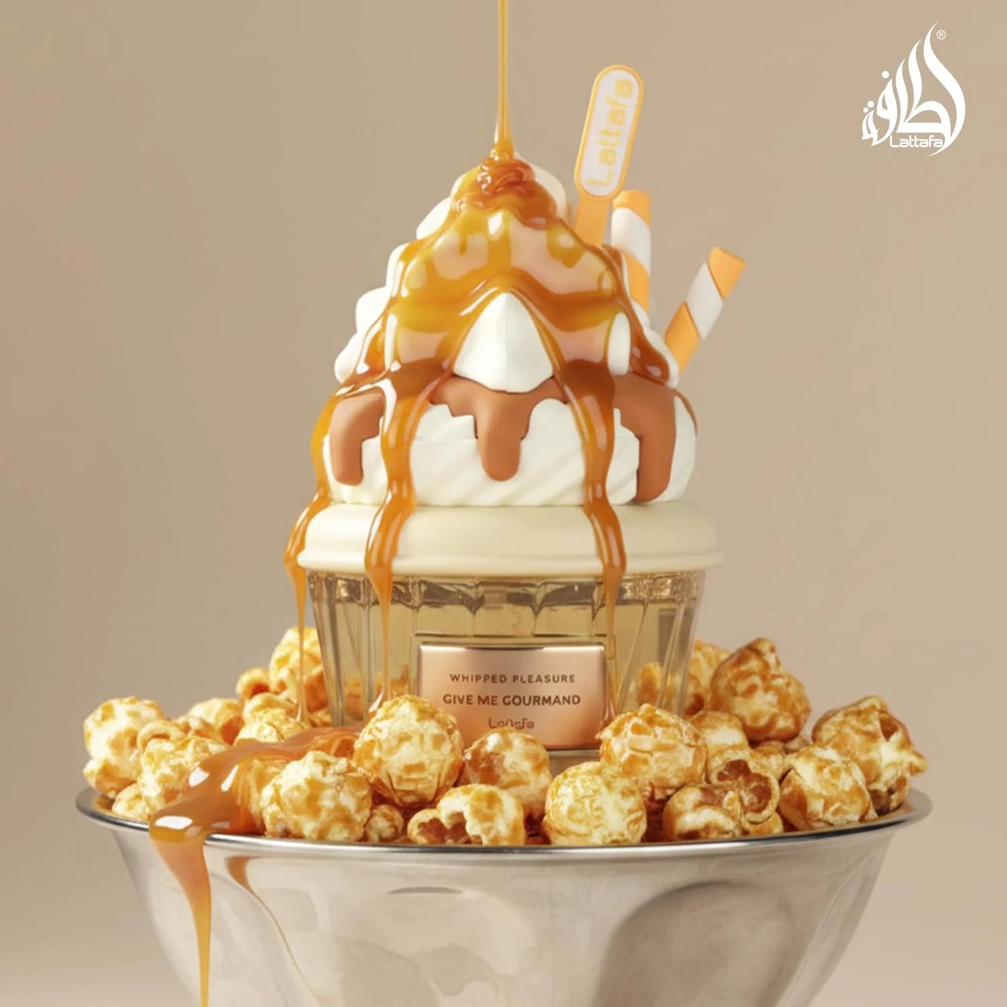 Lattafa Whipped Pleasure Eau de Parfum, Give Me Gourmand Collection, Spray Form, 75ml, Whipped Cream, Caramel & Vanilla Scent, Long-lasting