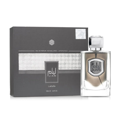 Lattafa Liam Grey Eau de Parfum Spray for Unisex, 3.4 Ounce