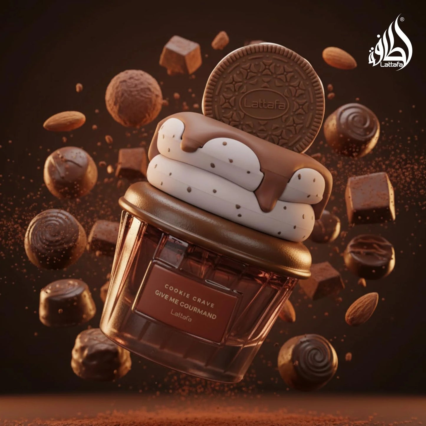 Lattafa Cookie Crave Eau de Parfum, Give me Gourmand Collection, 75ml Spray, Sweet Vanilla Cookie Scent, Cocoa Butter and Sugar Notes