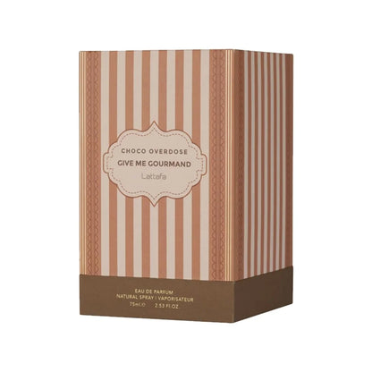 Lattafa Choco Overdose Eau de Parfum, Gourmand Collection, Dark Chocolate Fudge and Caramel Fragrance, 75ml Spray, Sweet and Elegant Give Me Gourmand Collection