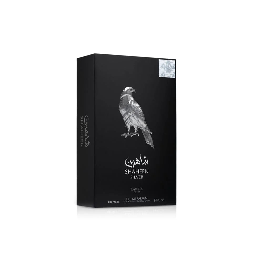 Lattafa Pride Shaheen Silver – Fresh, Fruity, Chypre, Amber – Eau de Parfum Long-Lasting Fragrance for Unisex, 3.4 Ounce / 100 ml