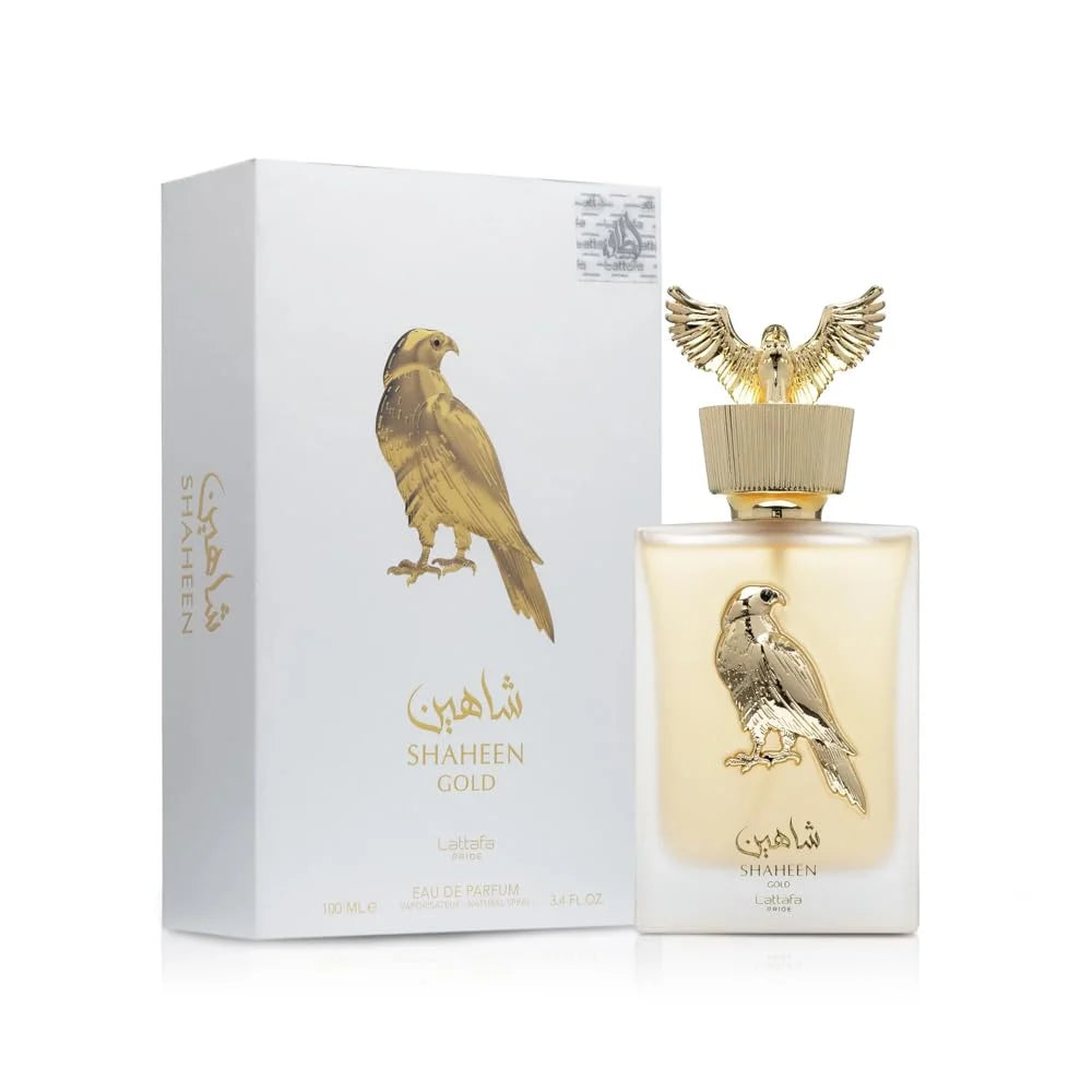 Lattafa Perfumes Shaheen Gold for Unisex Eau de Parfum Spray, 3.4 Ounce