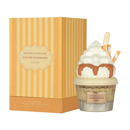 Lattafa Whipped Pleasure Eau de Parfum, Give Me Gourmand Collection, Spray Form, 75ml, Whipped Cream, Caramel & Vanilla Scent, Long-lasting