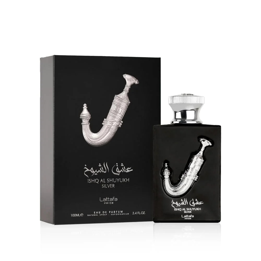 Lattafa Perfumes Ishq Al Shuyukh Silver for Unisex Eau de Parfum Spray, 3.4 Ounce