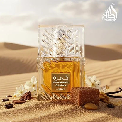 Lattafa Khamrah Qahwa - Vanilla, Warm Spicy, Cinnamon, Sweet - Eau de Parfum Long-Lasting Fragrance for Unisex, 3.40 Ounce / 100 ml