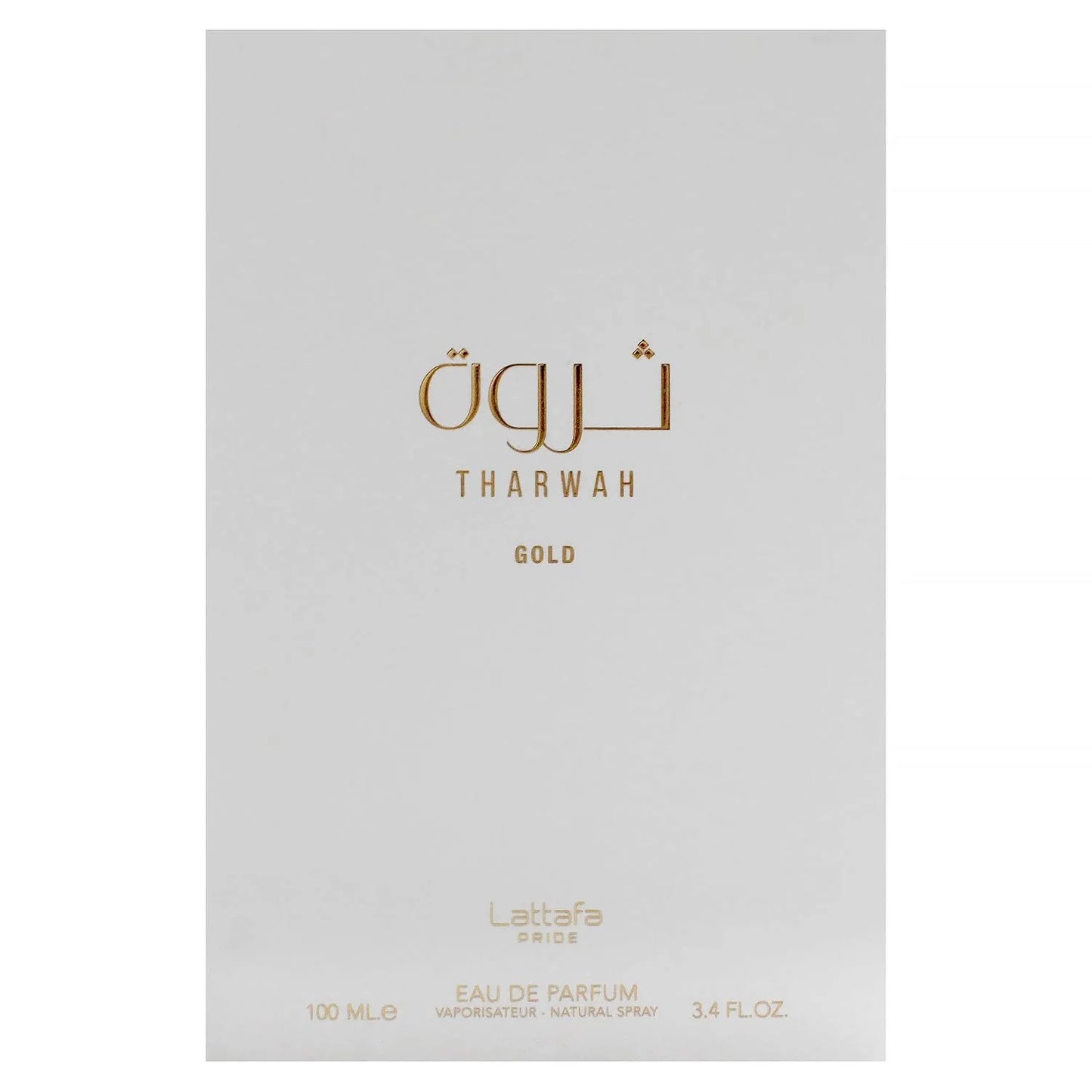 Lattafa Perfumes Tharwah Gold for Unisex Eau de Parfum Spray, 3.4 Ounce