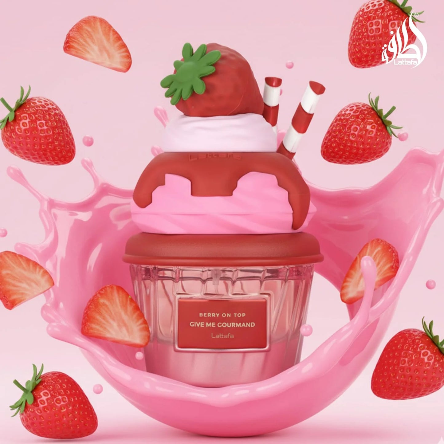Lattafa Berry On Top Eau de Parfum, Give Me Gourmand Collection, Fruity Berry & Vanilla Cream Scent, Spray Form, 75ml
