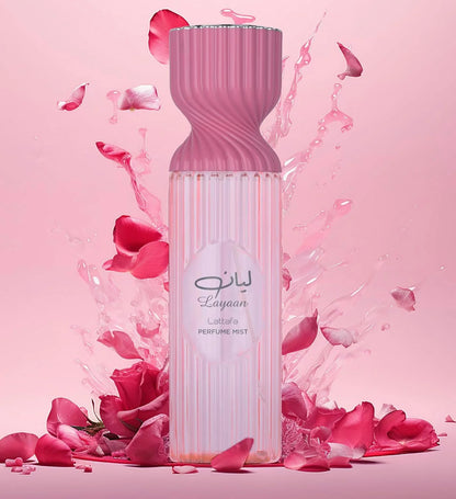 Lattafa Layaan Perfume Mist 250ml – Floral Body Spray with Delicate Rose Petals, Soft Musk & Fresh Accords for a Light, Romantic, Everyday Scent