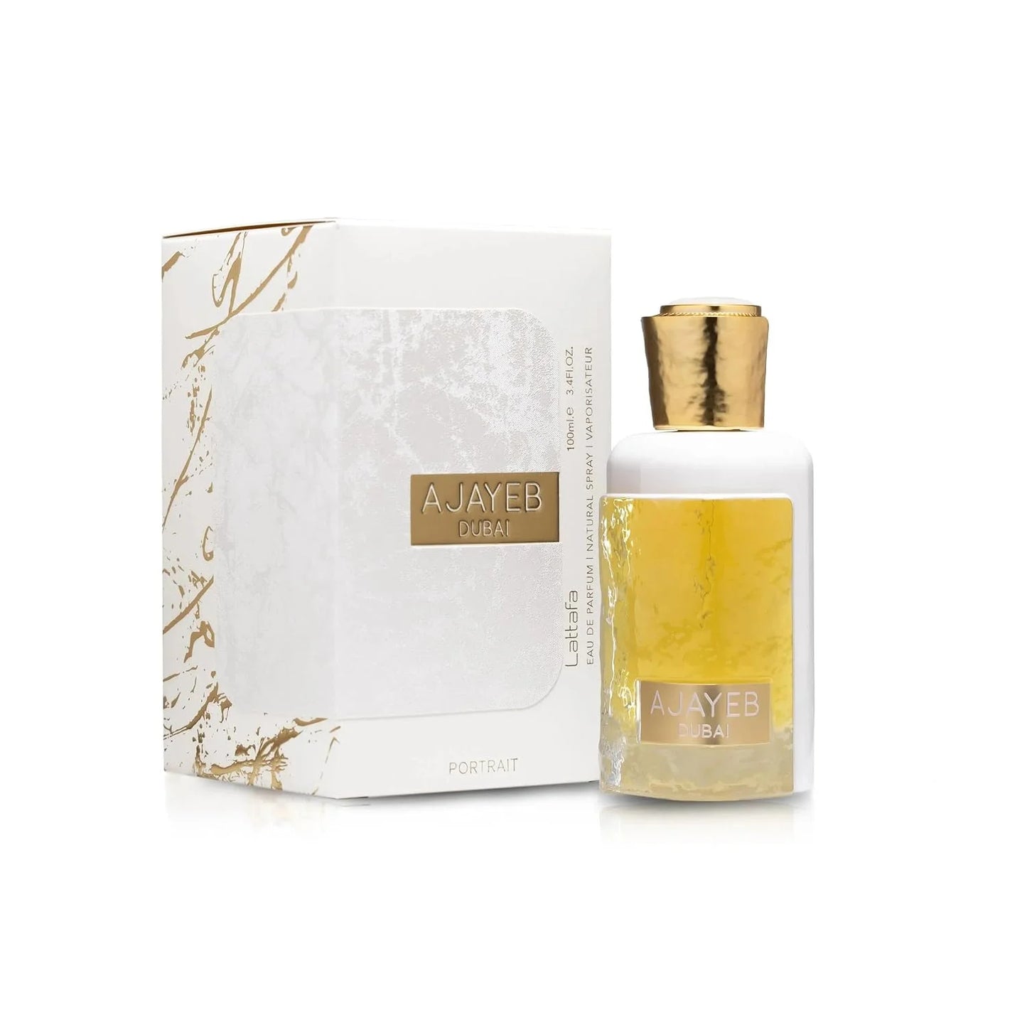 Lattafa Perfumes Ajayeb Dubai Portrait Eau De Parfum Spray, 3.4 Ounce (Unisex)