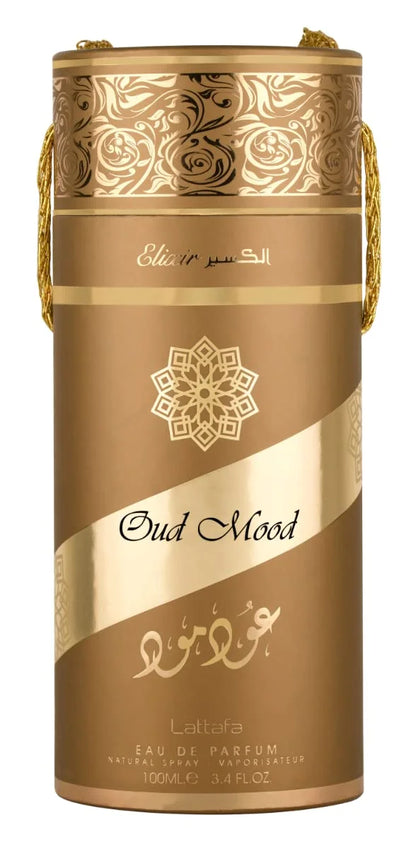 Lattafa Oud Mood Elixir for Unisex Eau de Parfum Spray, 3.4 Ounce / 100 ml