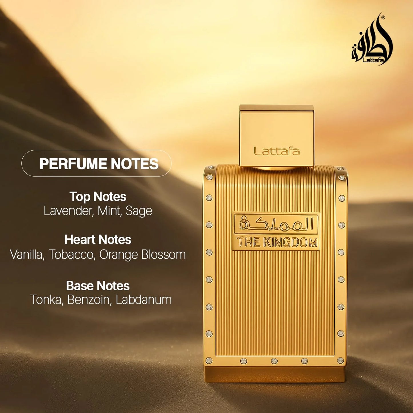 Lattafa The Kingdom Eau De Parfum Spray for Men, 3.4 Ounce