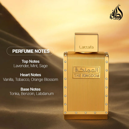 Lattafa The Kingdom Eau De Parfum Spray for Men, 3.4 Ounce