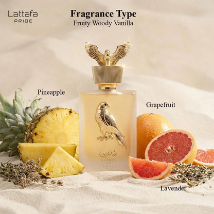 Lattafa Perfumes Shaheen Gold for Unisex Eau de Parfum Spray, 3.4 Ounce